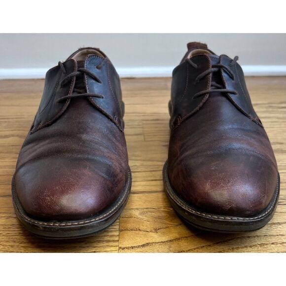 ECCO Men’s Hybrid Brown Leather Plain Toe Lace Up Oxford Shoe Sz 46/12-12.5 - Picture 2 of 9